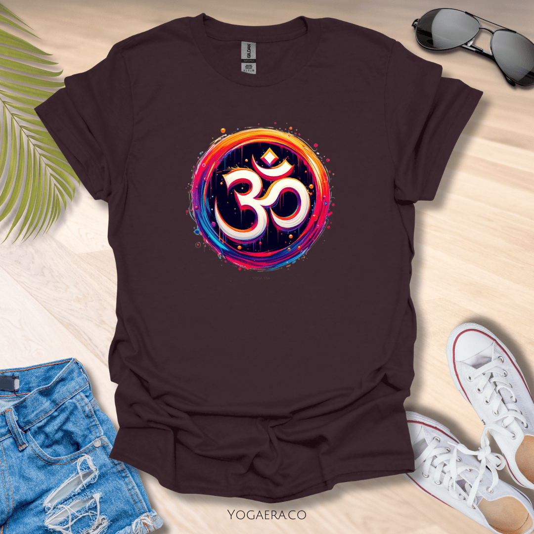 Vibrant Paint Om Symbol Tee Dark Chocolate / S T-Shirt Yoga Era