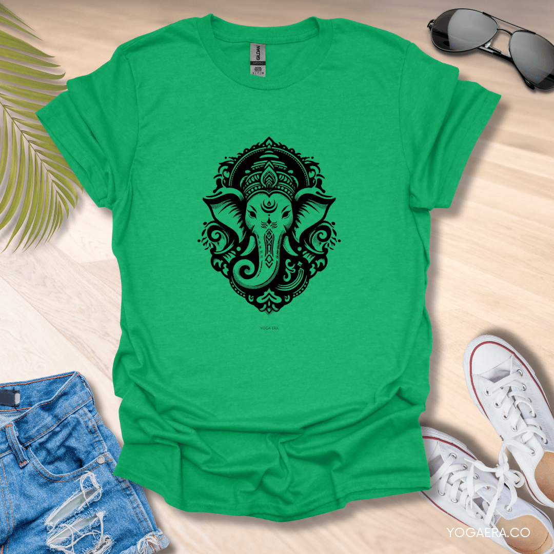 Vintage Ganesha Tee Heather Irish Green / S T-Shirt Yoga Era
