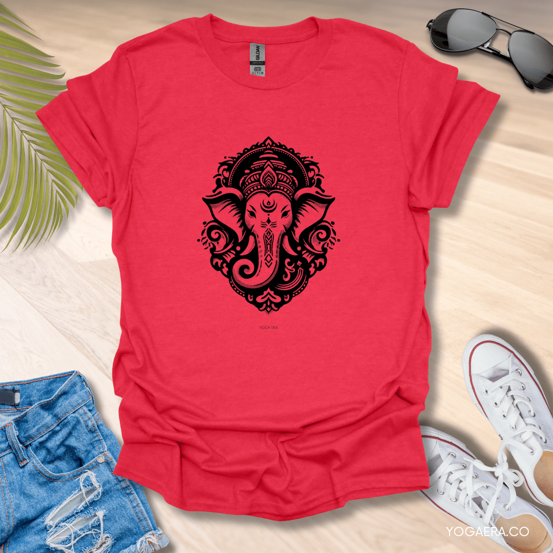 Vintage Ganesha Tee Heather Red / S T-Shirt Yoga Era