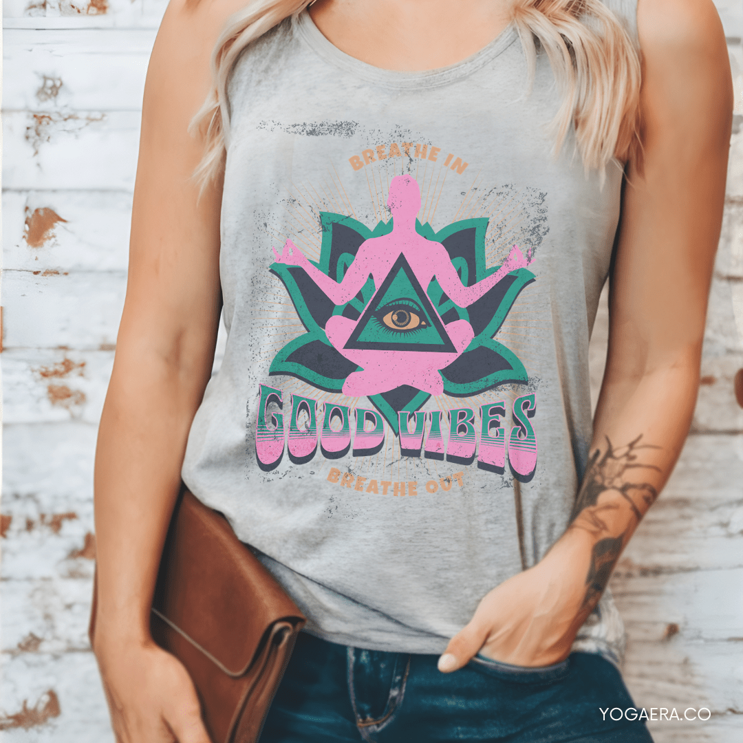 Vintage Good Vibes Tank Tank Top Yoga Era