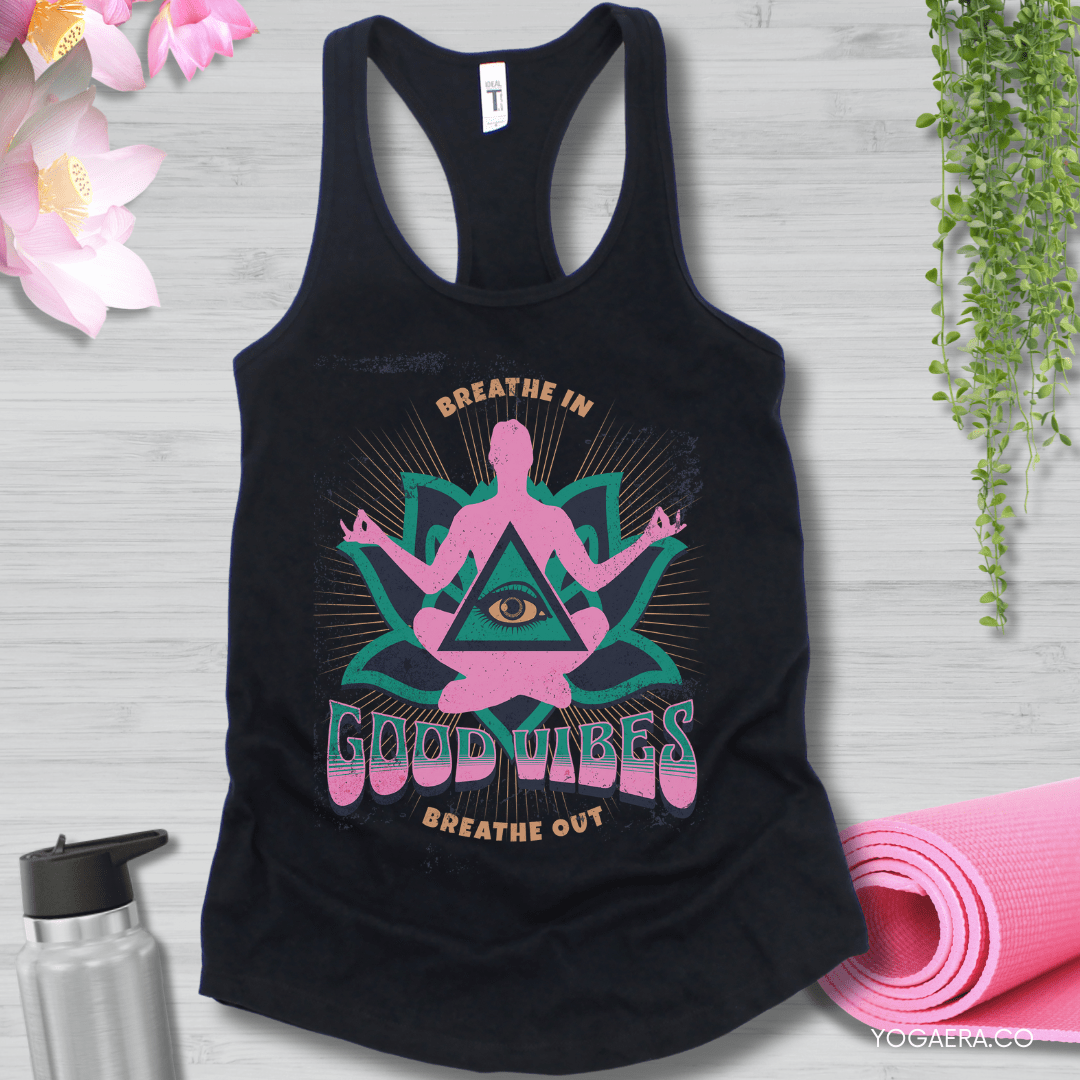 Vintage Good Vibes Tank XS / Black Tank Top Yoga Era