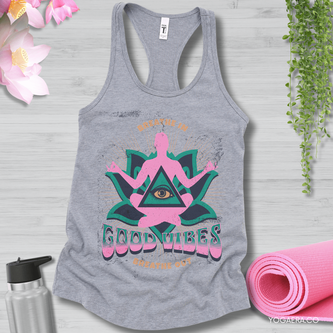 Vintage Good Vibes Tank XS / Heather Grey Tank Top Yoga Era