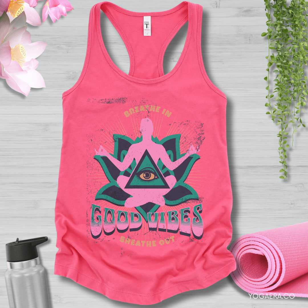 Vintage Good Vibes Tank XS / Hot Pink Tank Top Yoga Era