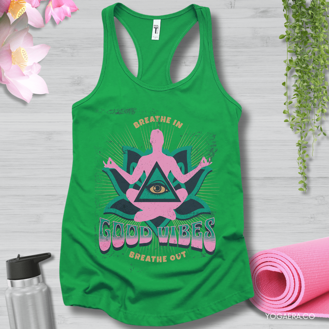 Vintage Good Vibes Tank XS / Kelly Green Tank Top Yoga Era