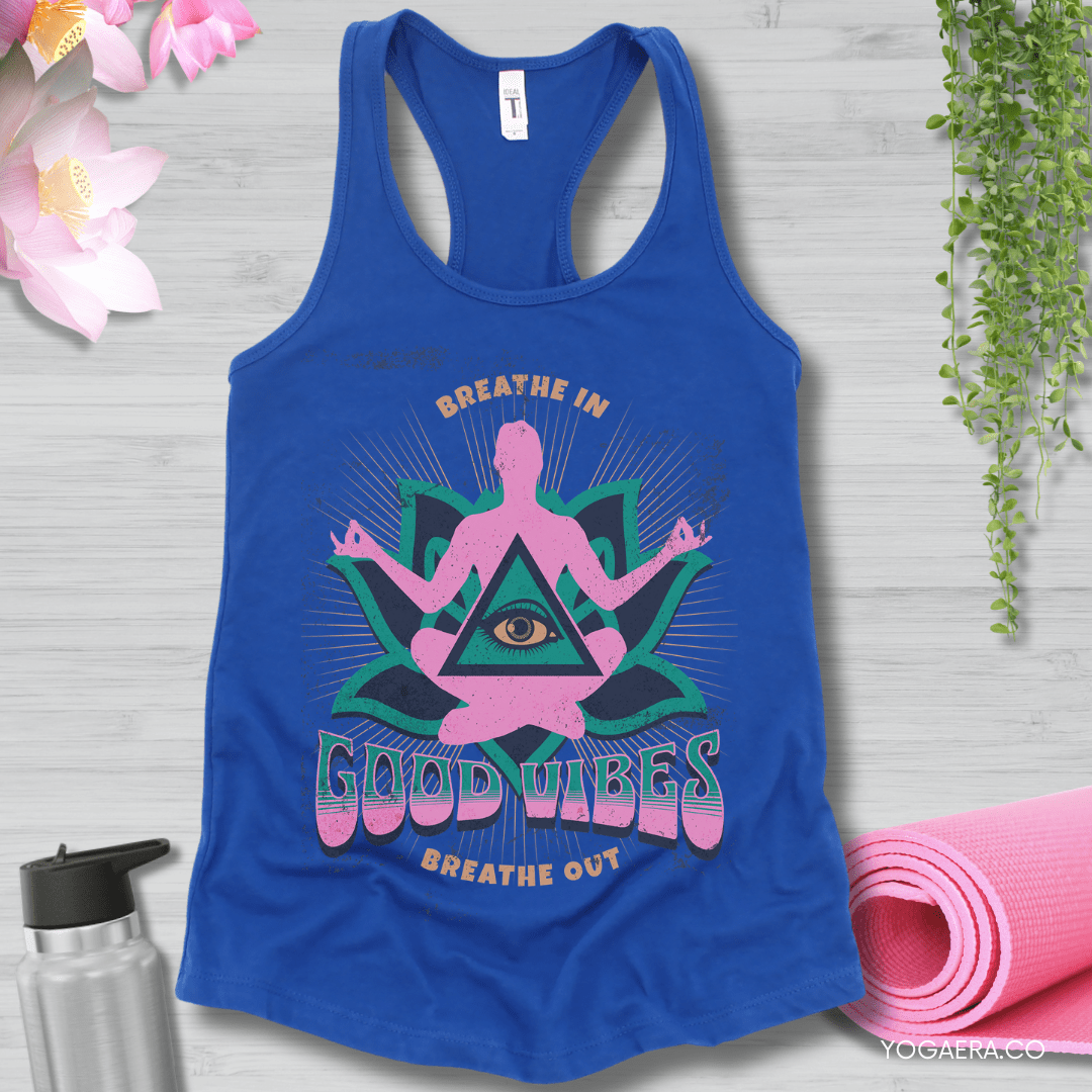 Vintage Good Vibes Tank XS / Royal Tank Top Yoga Era