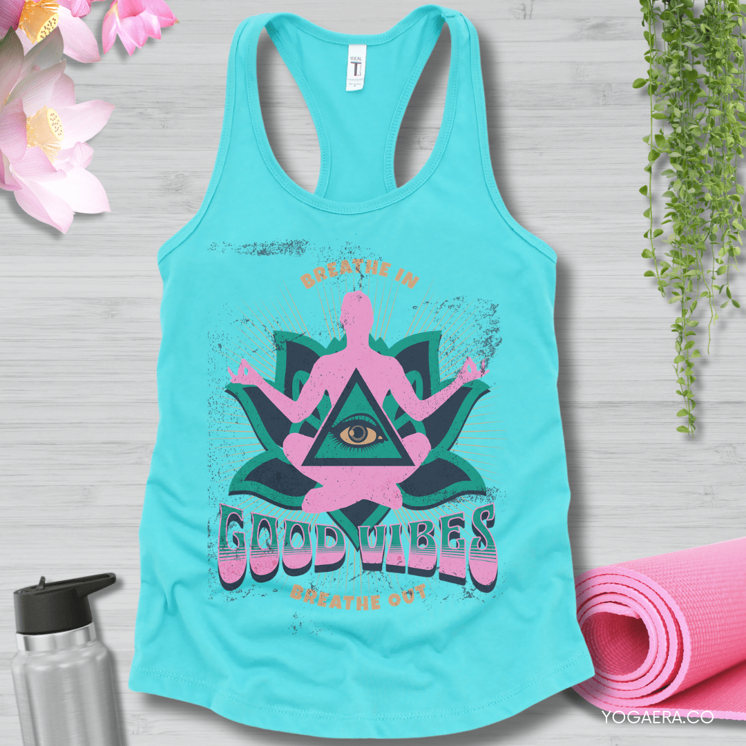 Vintage Good Vibes Tank XS / Tahiti Blue Tank Top Yoga Era