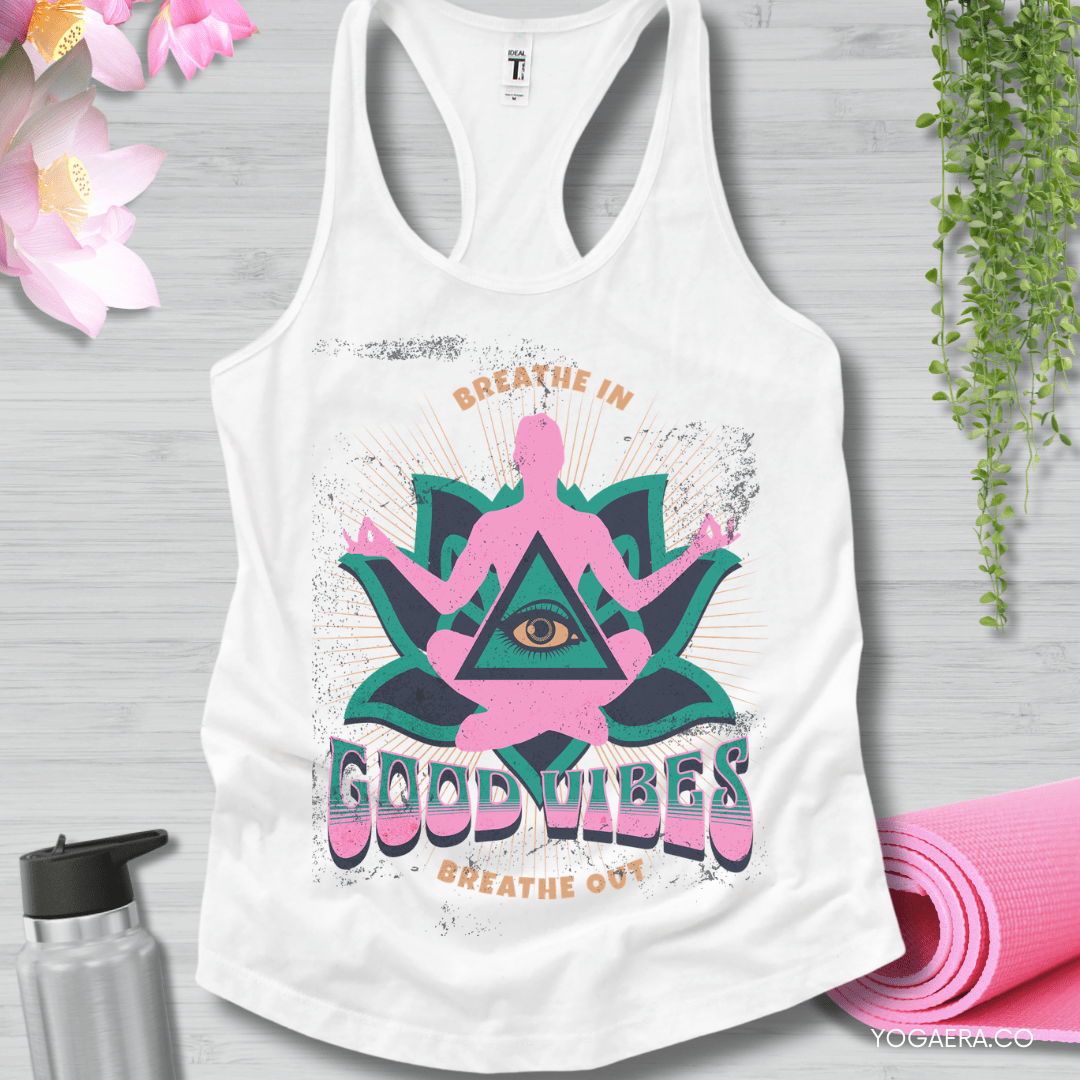 Vintage Good Vibes Tank XS / White Tank Top Yoga Era