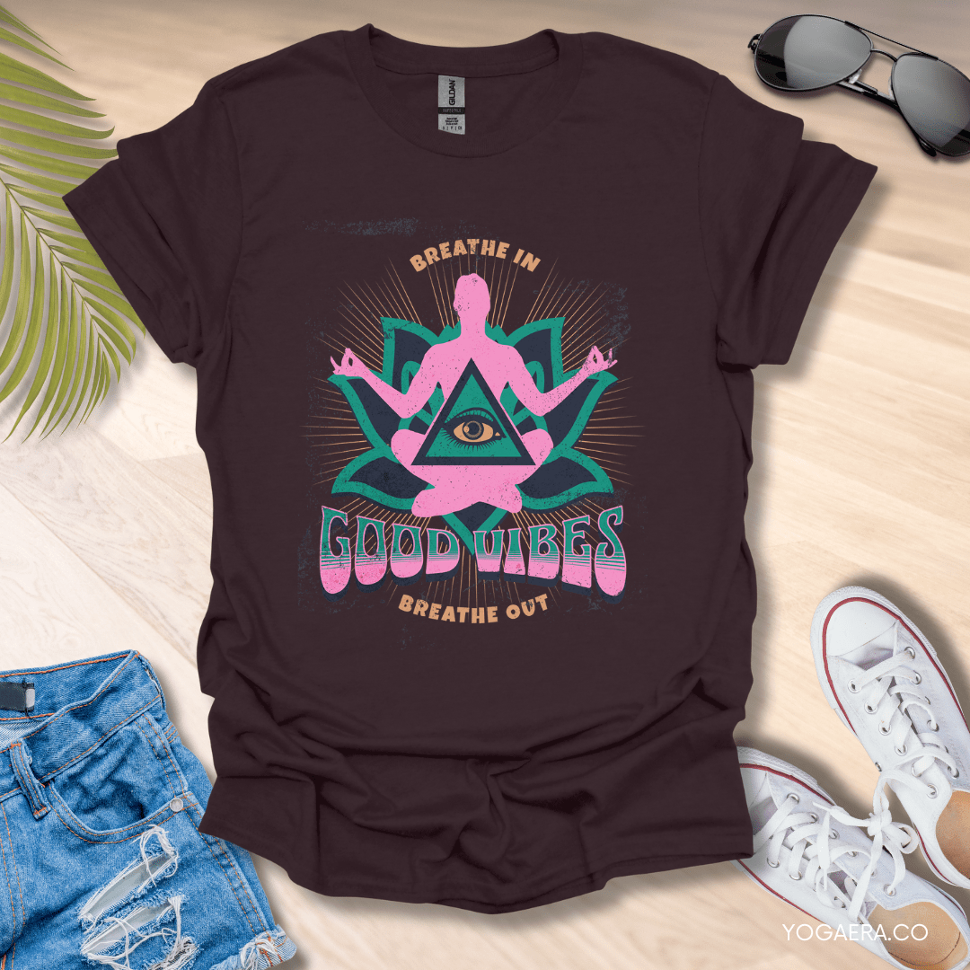 Vintage Good Vibes Tee Dark Chocolate / S T-Shirt Yoga Era