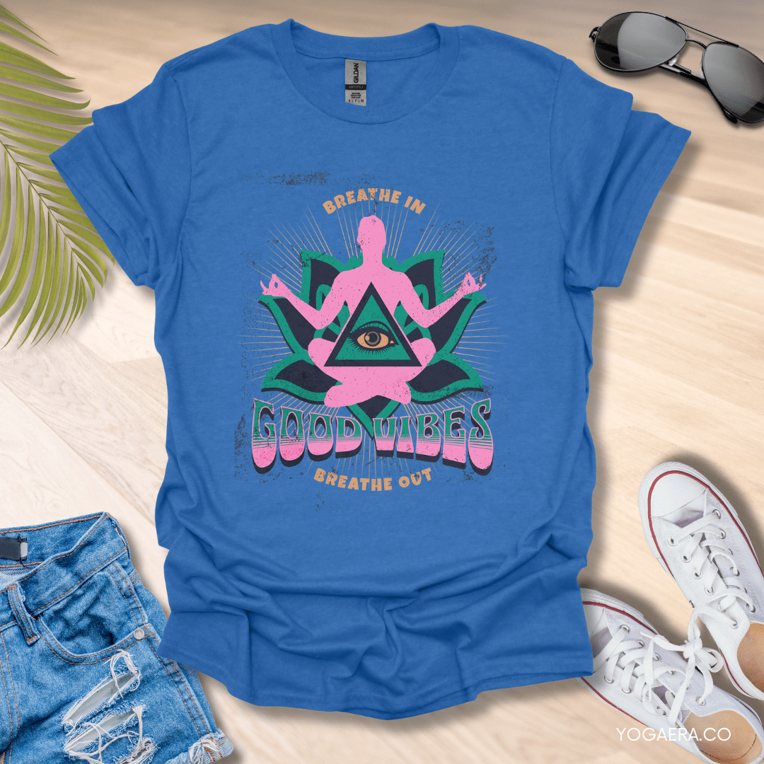 Vintage Good Vibes Tee Heather Royal / S T-Shirt Yoga Era