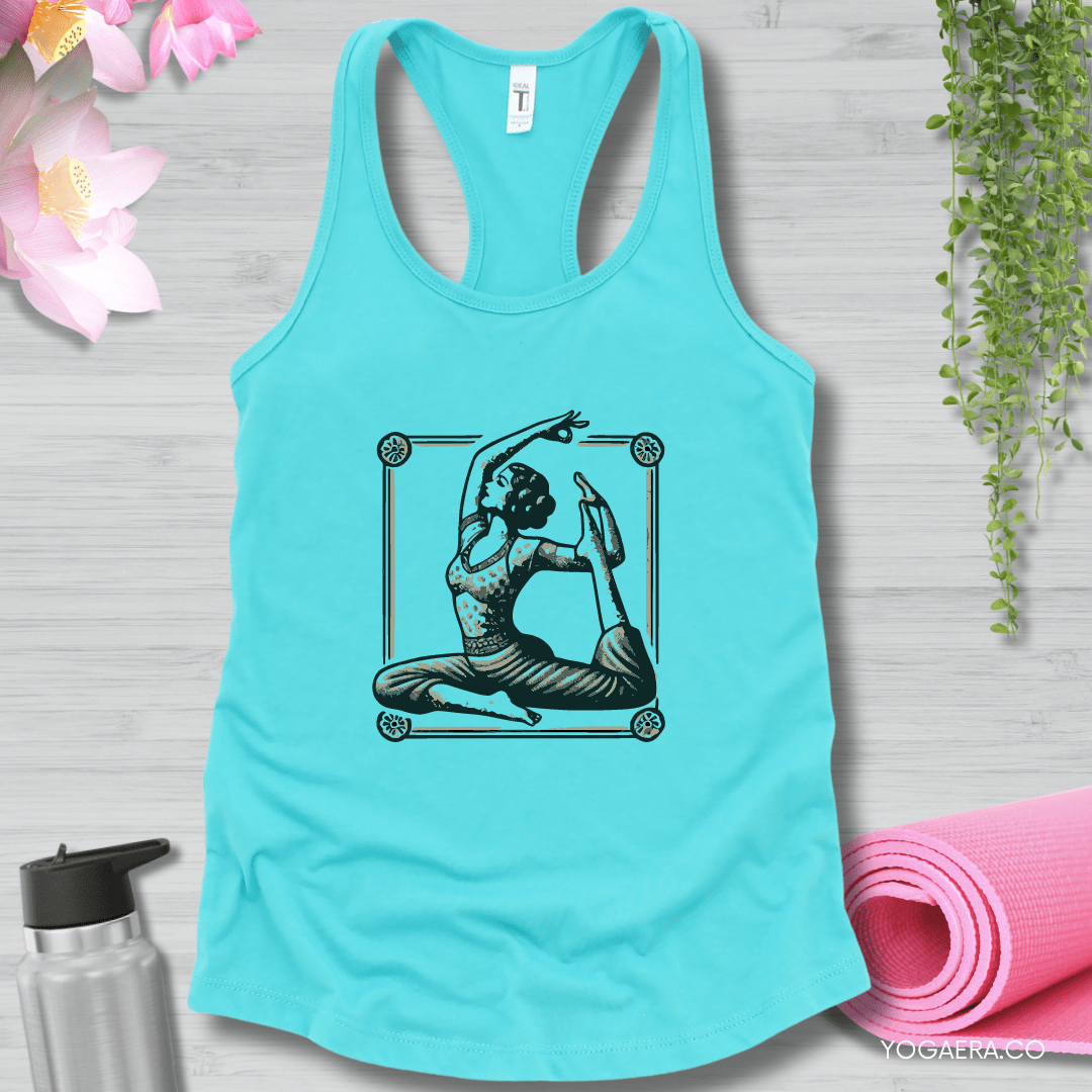 Vintage Illustration Yogi Tank XS / Tahiti Blue Tank Top Yoga Era