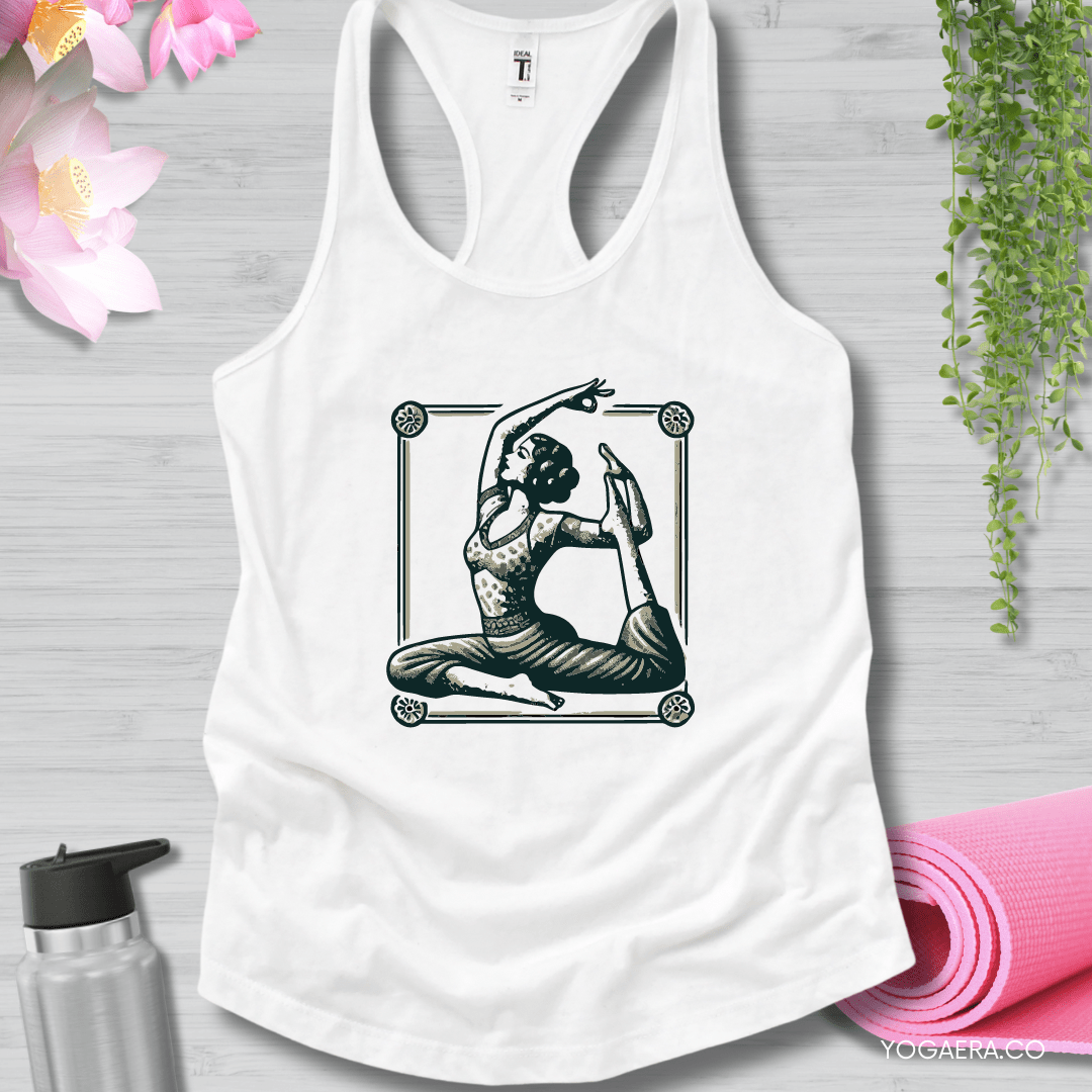 Vintage Illustration Yogi Tank XS / White Tank Top Yoga Era
