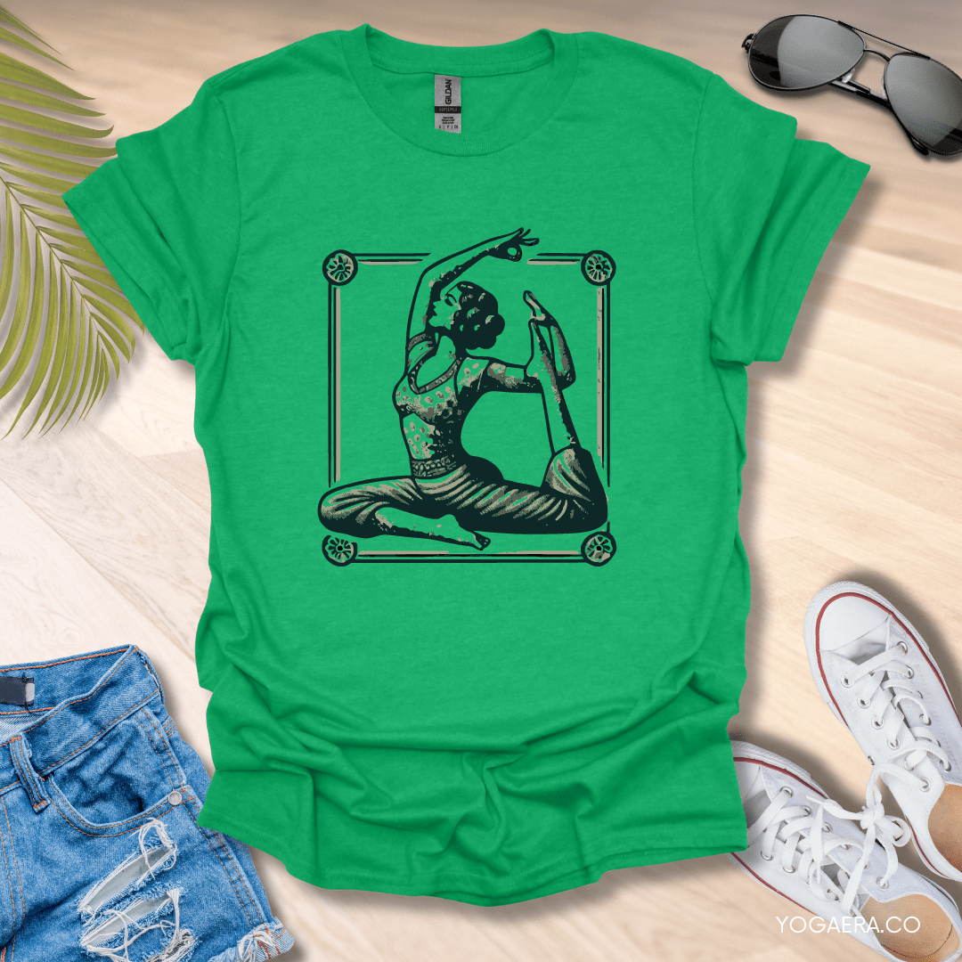 Vintage Illustration Yogi Tee Heather Irish Green / S T-Shirt Yoga Era