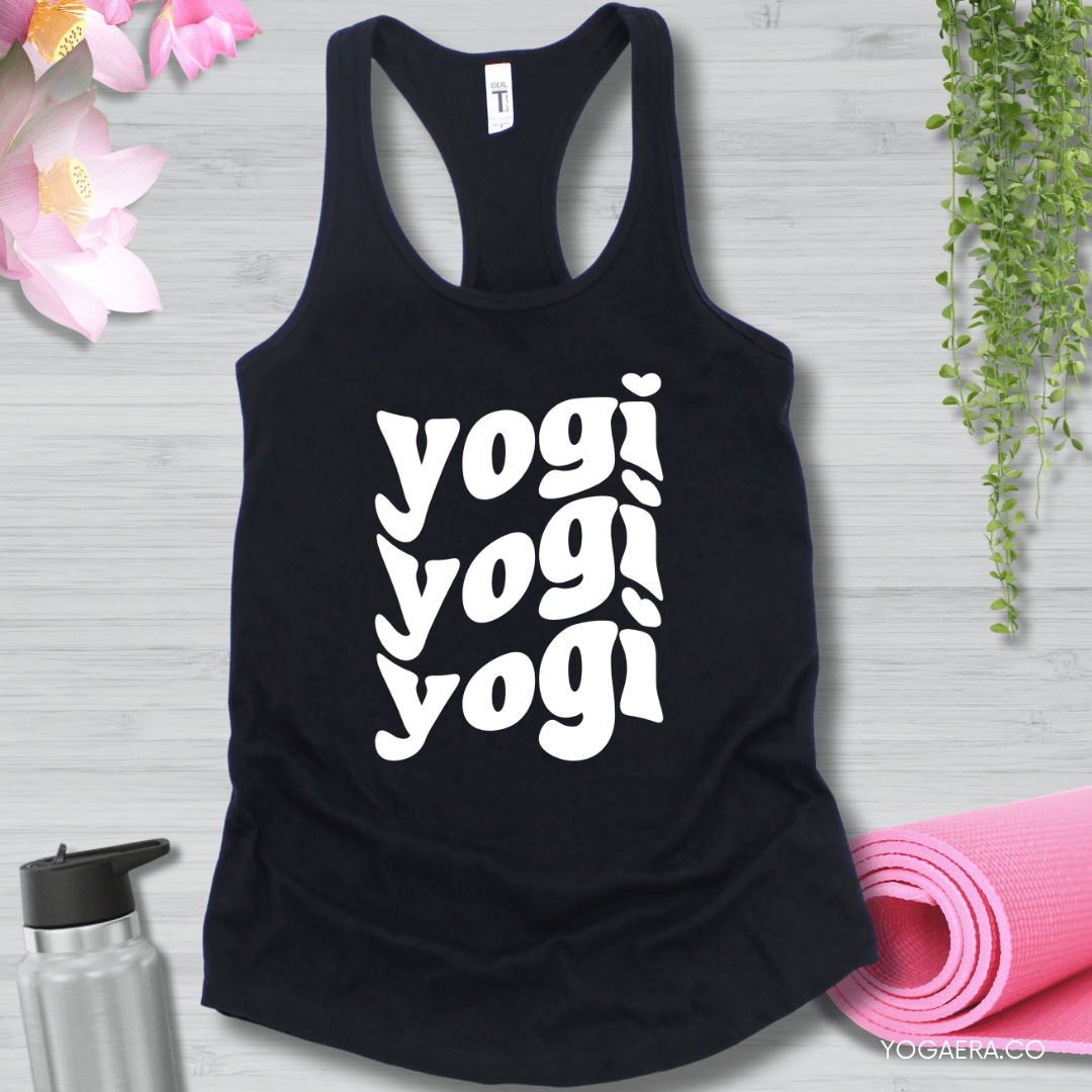 Wavy Yogi Tank XS / Black Tank Top Yoga Era