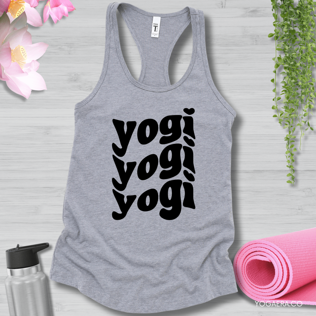 Wavy Yogi Tank XS / Heather Grey Tank Top Yoga Era