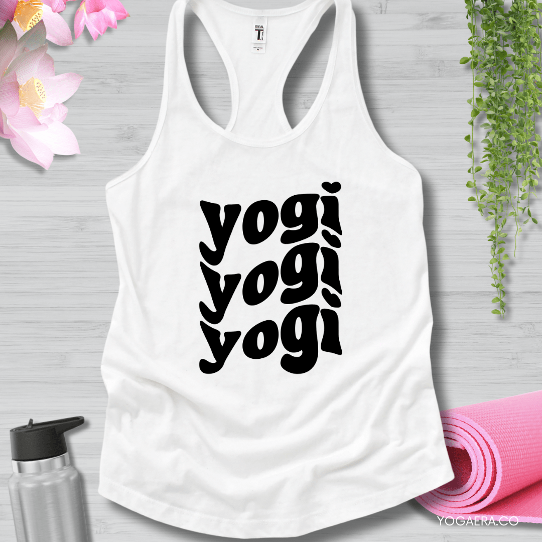 Wavy Yogi Tank XS / White Tank Top Yoga Era