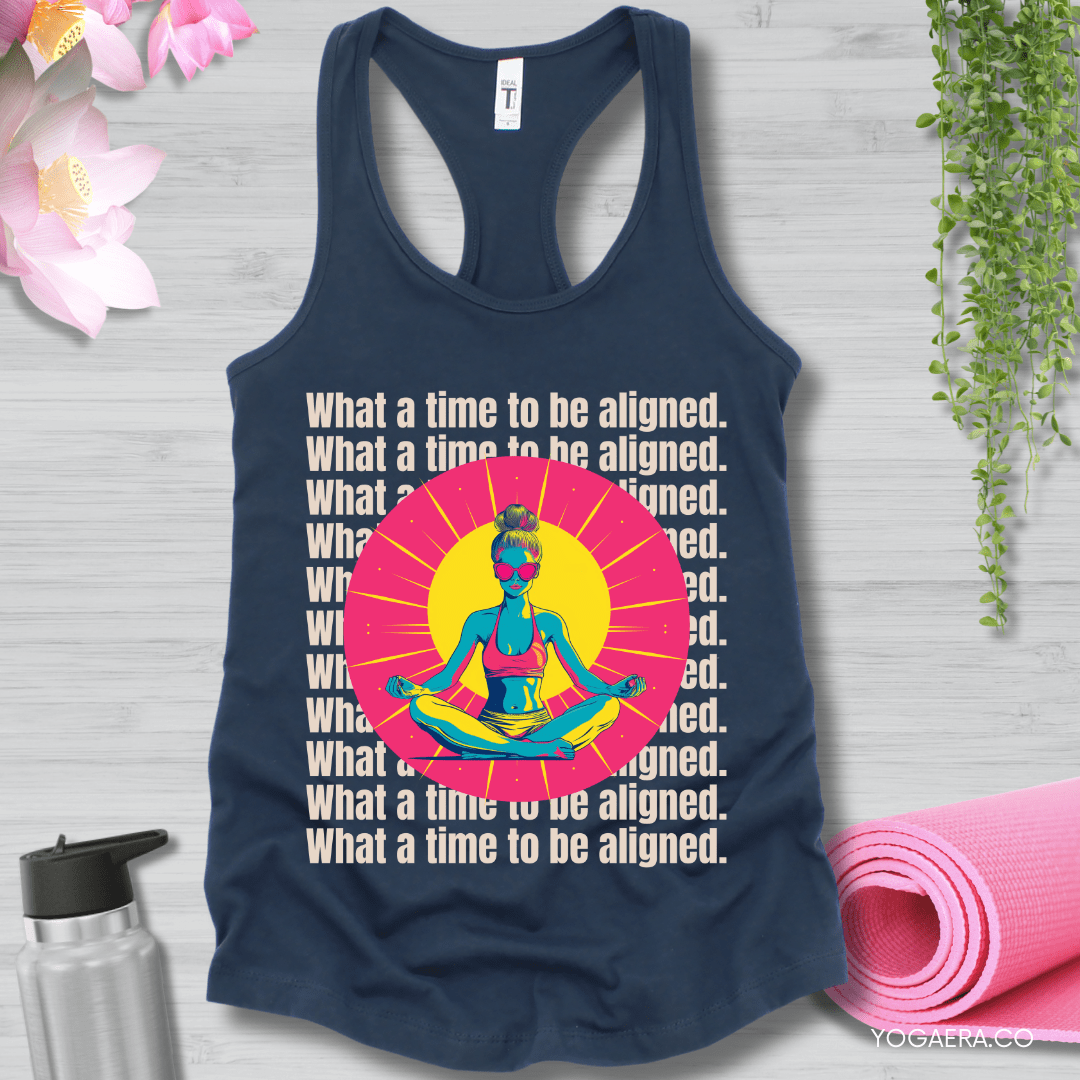 What a Time to Be Aligned Pop Art Tank XS / Indigo Tank Top Yoga Era