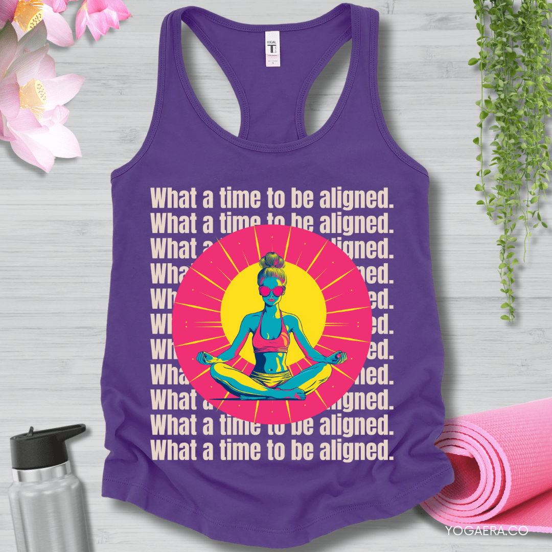 What a Time to Be Aligned Pop Art Tank XS / Purple Rush Tank Top Yoga Era