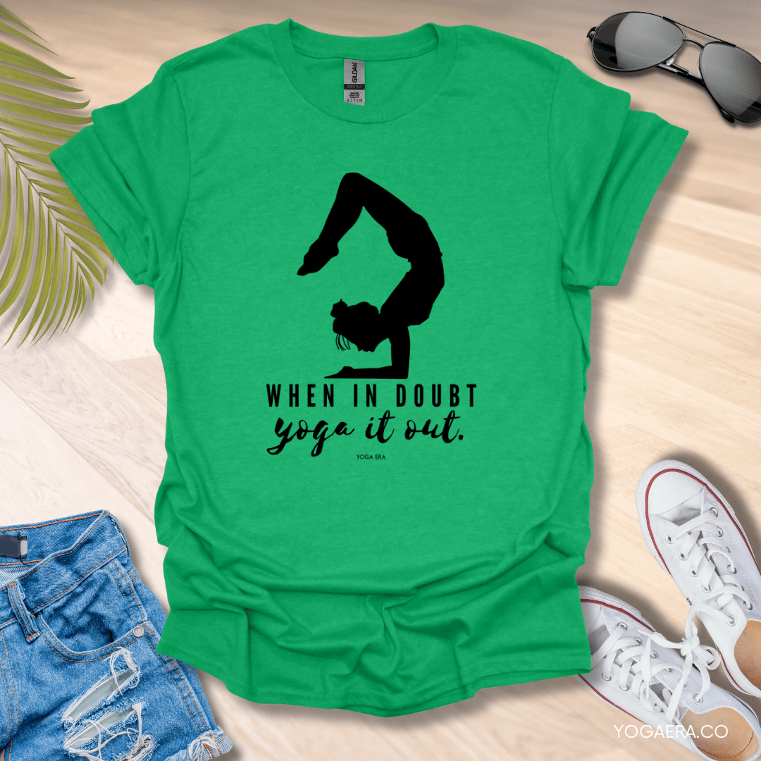 When In Doubt, Yoga It Out Tee Heather Irish Green / S T-Shirt Yoga Era