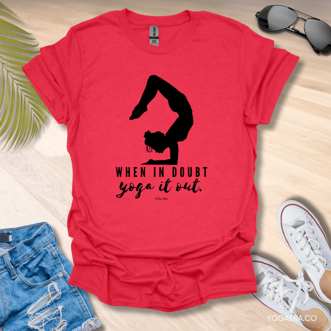 When In Doubt, Yoga It Out Tee Heather Red / S T-Shirt Yoga Era