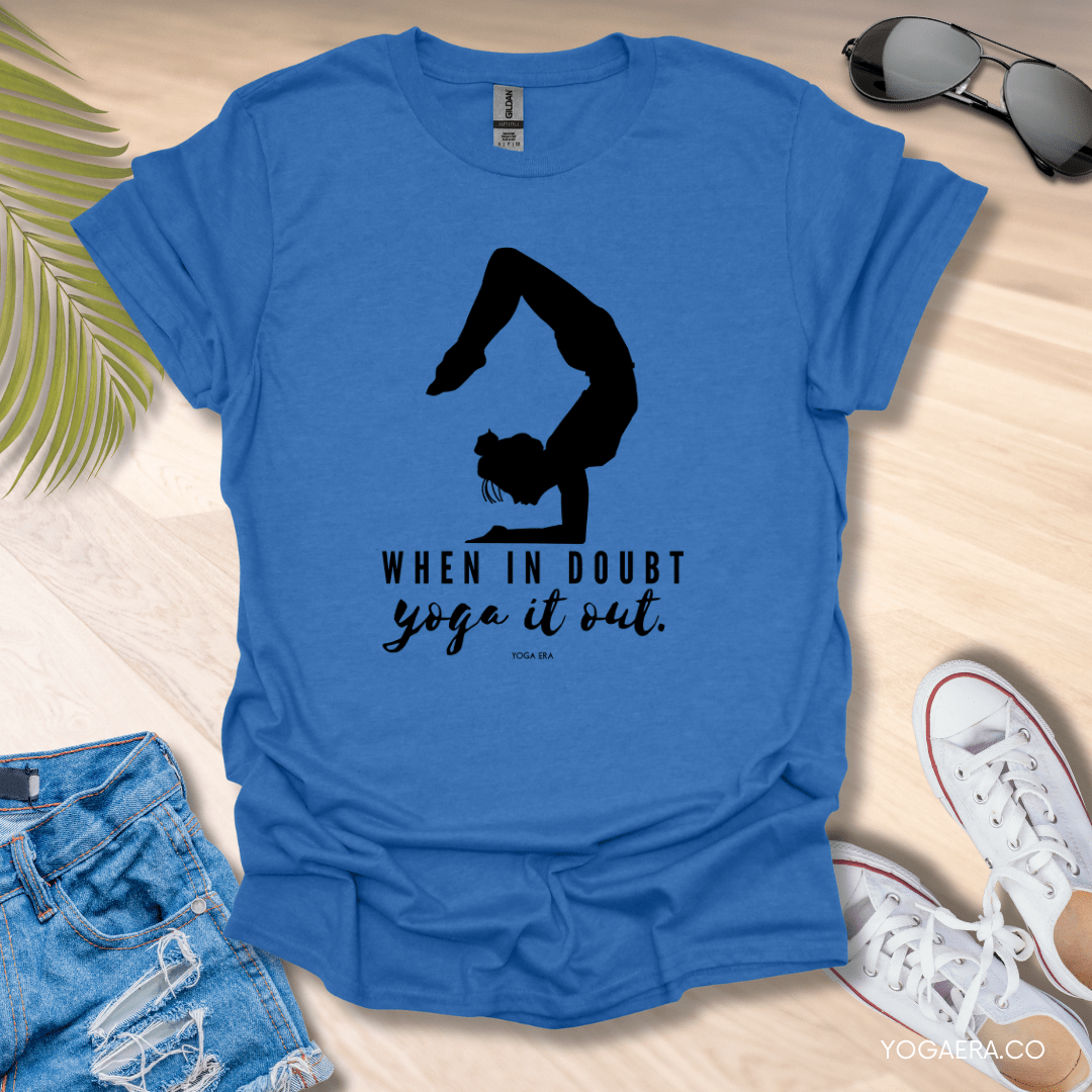 When In Doubt, Yoga It Out Tee Heather Royal / S T-Shirt Yoga Era