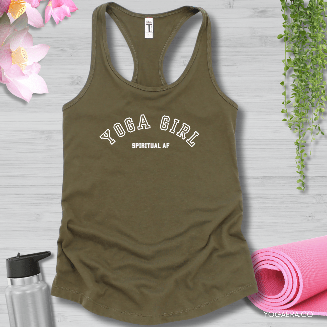 Yoga Girl Spiritual AF Tank XS / Military Green Tank Top Yoga Era