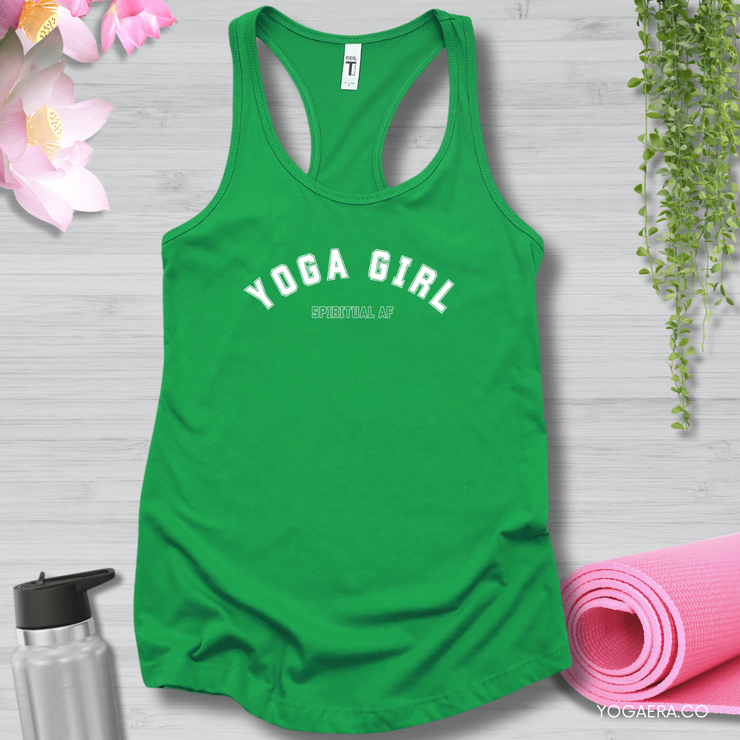 Yoga Girl Tank • Trending College Style Font XS / Kelly Green Tank Top Yoga Era