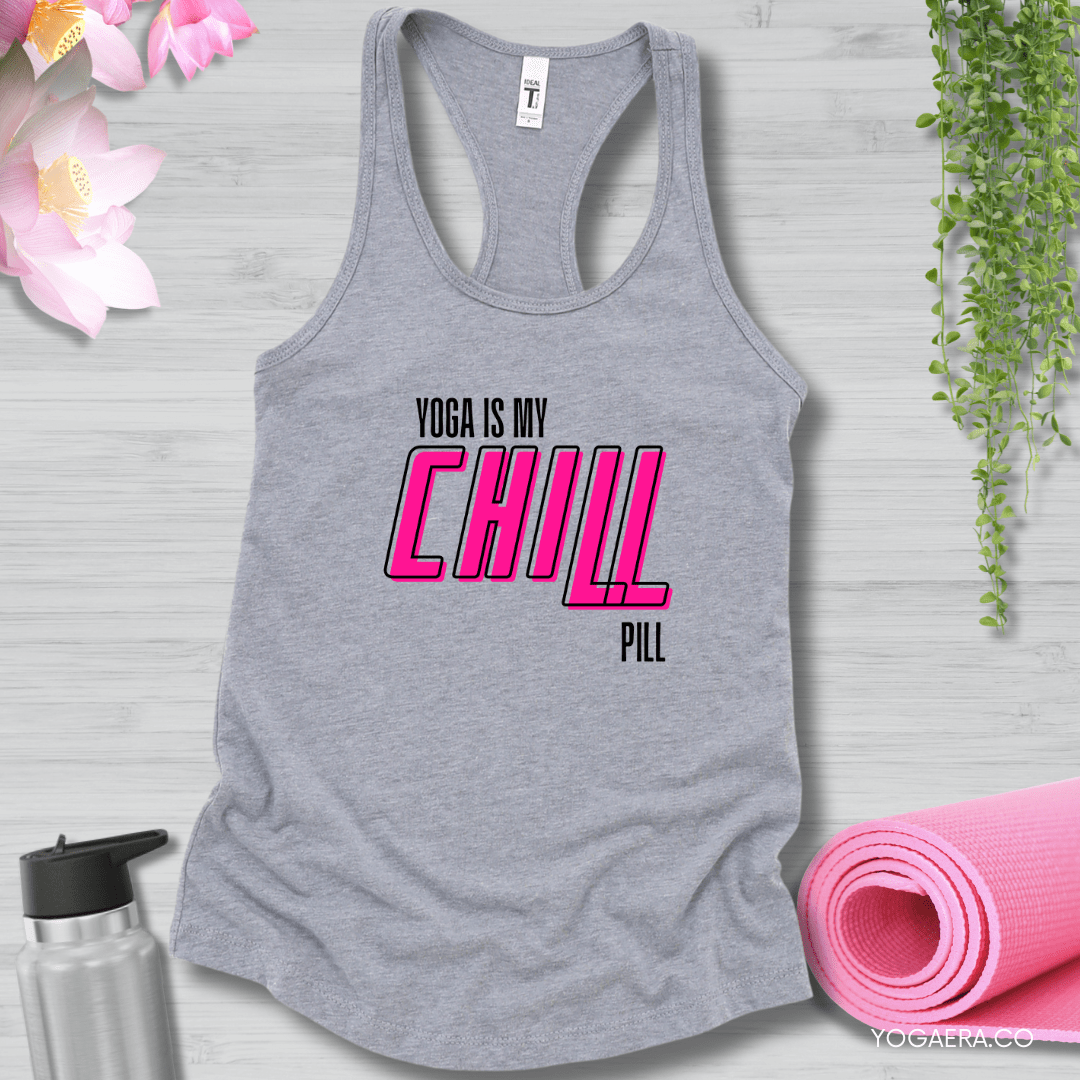 Yoga Is My Chill Pill Tank XS / Heather Grey Tank Top Yoga Era