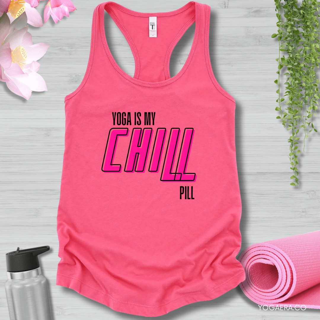 Yoga Is My Chill Pill Tank XS / Hot Pink Tank Top Yoga Era