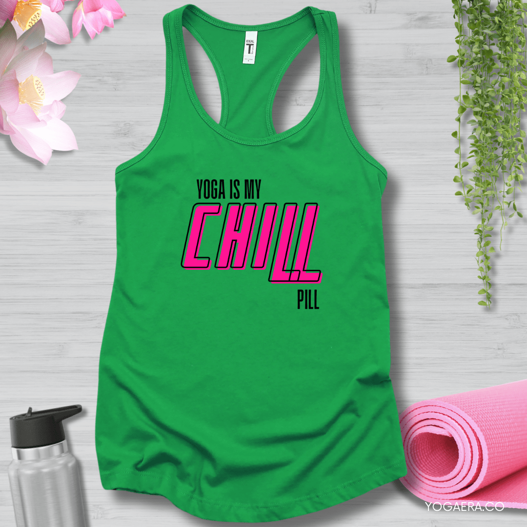 Yoga Is My Chill Pill Tank XS / Kelly Green Tank Top Yoga Era