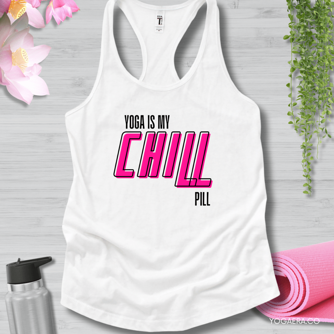 Yoga Is My Chill Pill Tank XS / White Tank Top Yoga Era