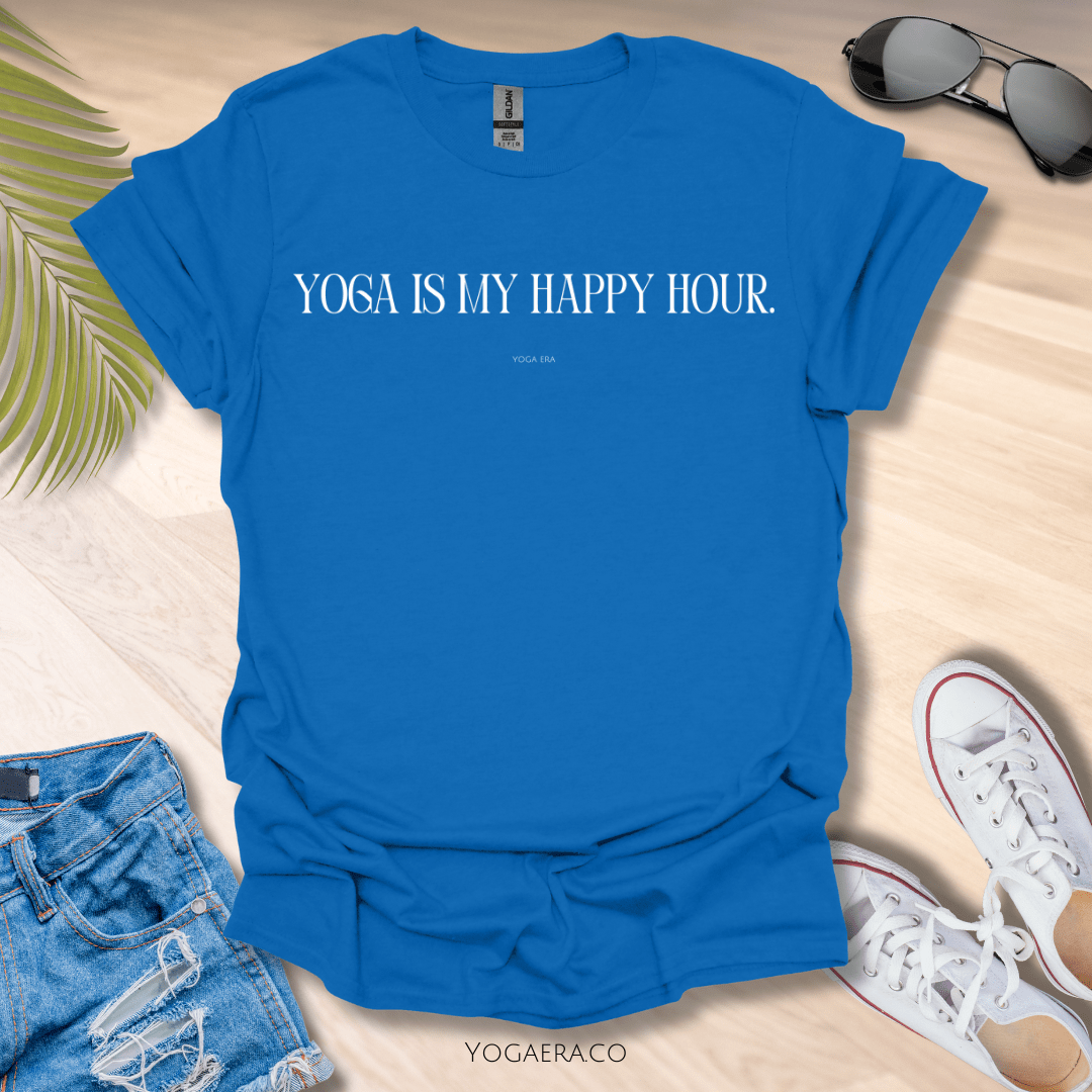 Yoga is My Happy Hour Tee Royal / S T-Shirt Yoga Era