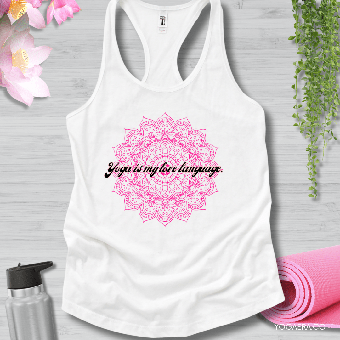 Yoga is my Love Language Mandala Tank XS / White Tank Top Yoga Era