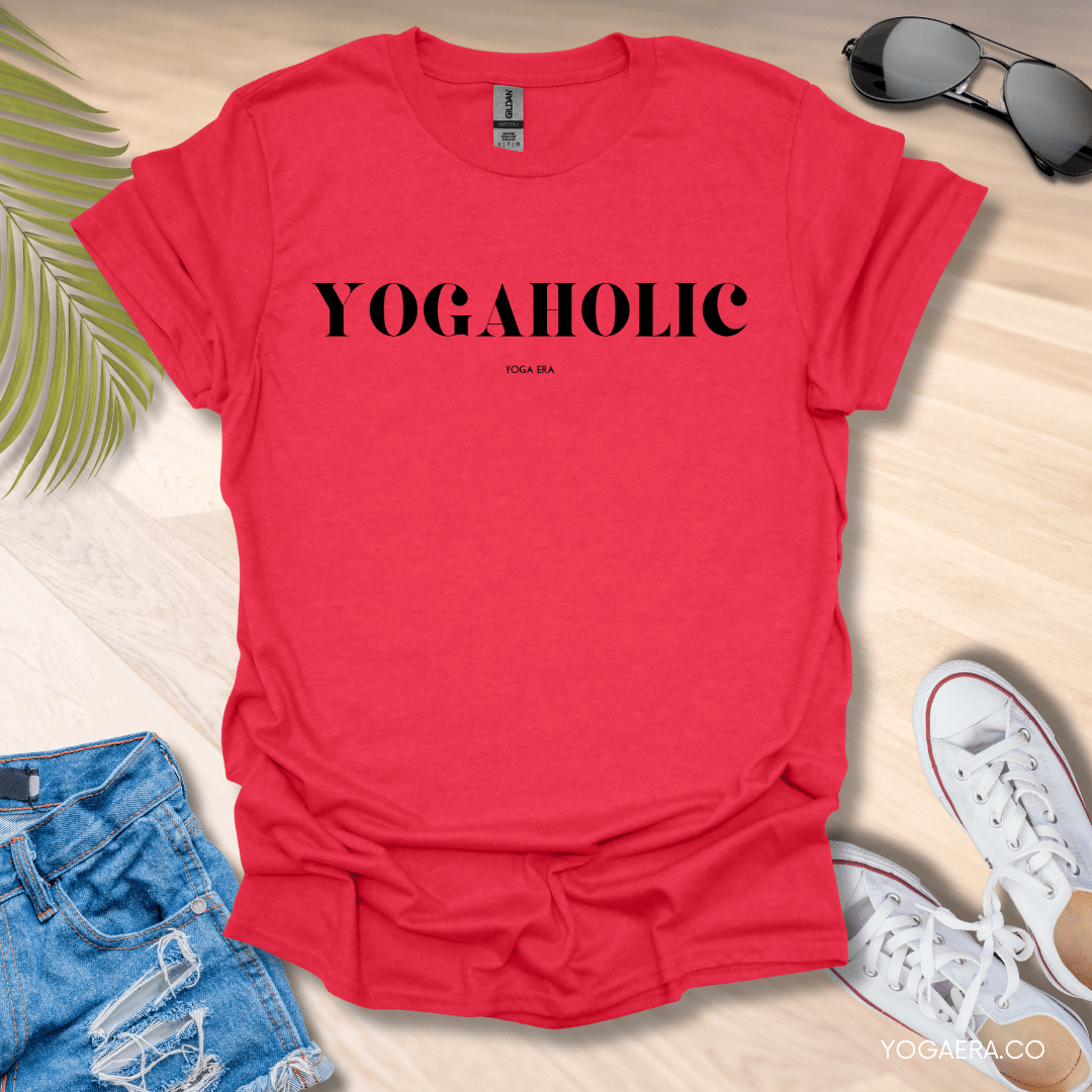Yogaholic Tee Heather Red / S T-Shirt Yoga Era