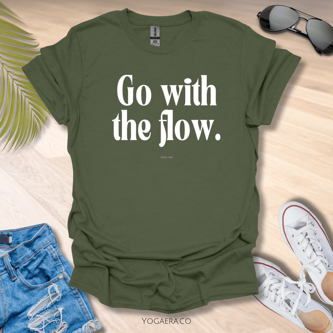 Go With the Flow Tee Military Green / S T-Shirt Yoga Era