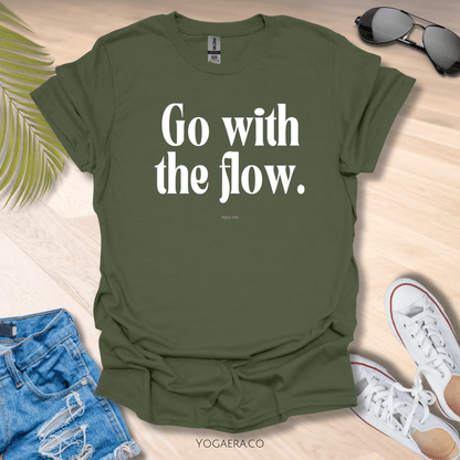 Go With the Flow Tee Military Green / S T-Shirt Yoga Era