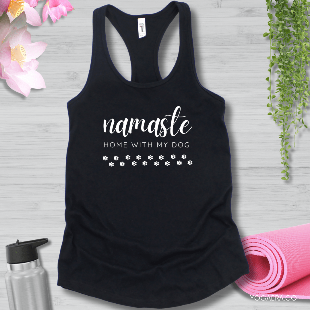 Namaste Home with my Dog Tank XS / Black Tank Top Yoga Era