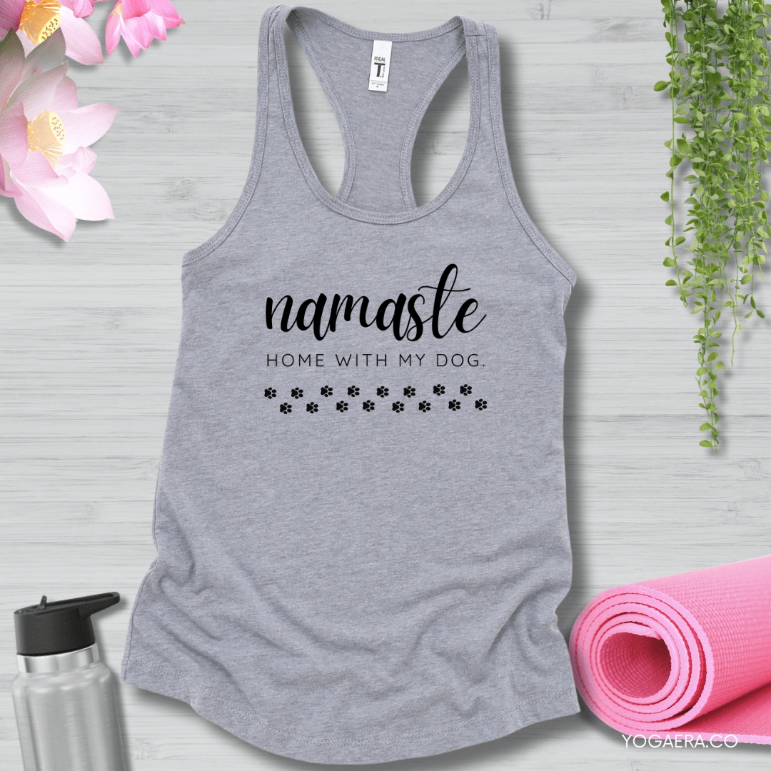 Namaste Home with my Dog Tank XS / Heather Grey Tank Top Yoga Era