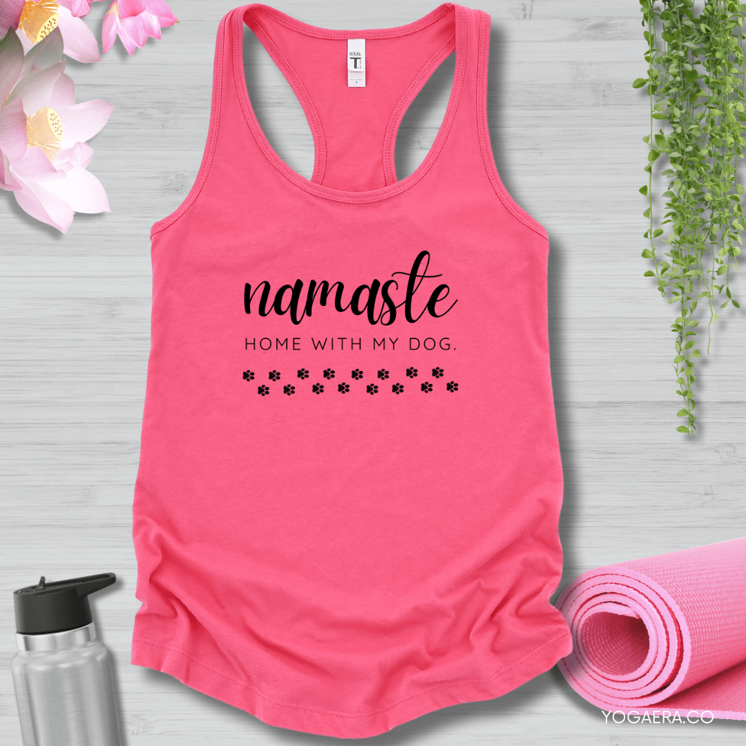 Namaste Home with my Dog Tank XS / Hot Pink Tank Top Yoga Era