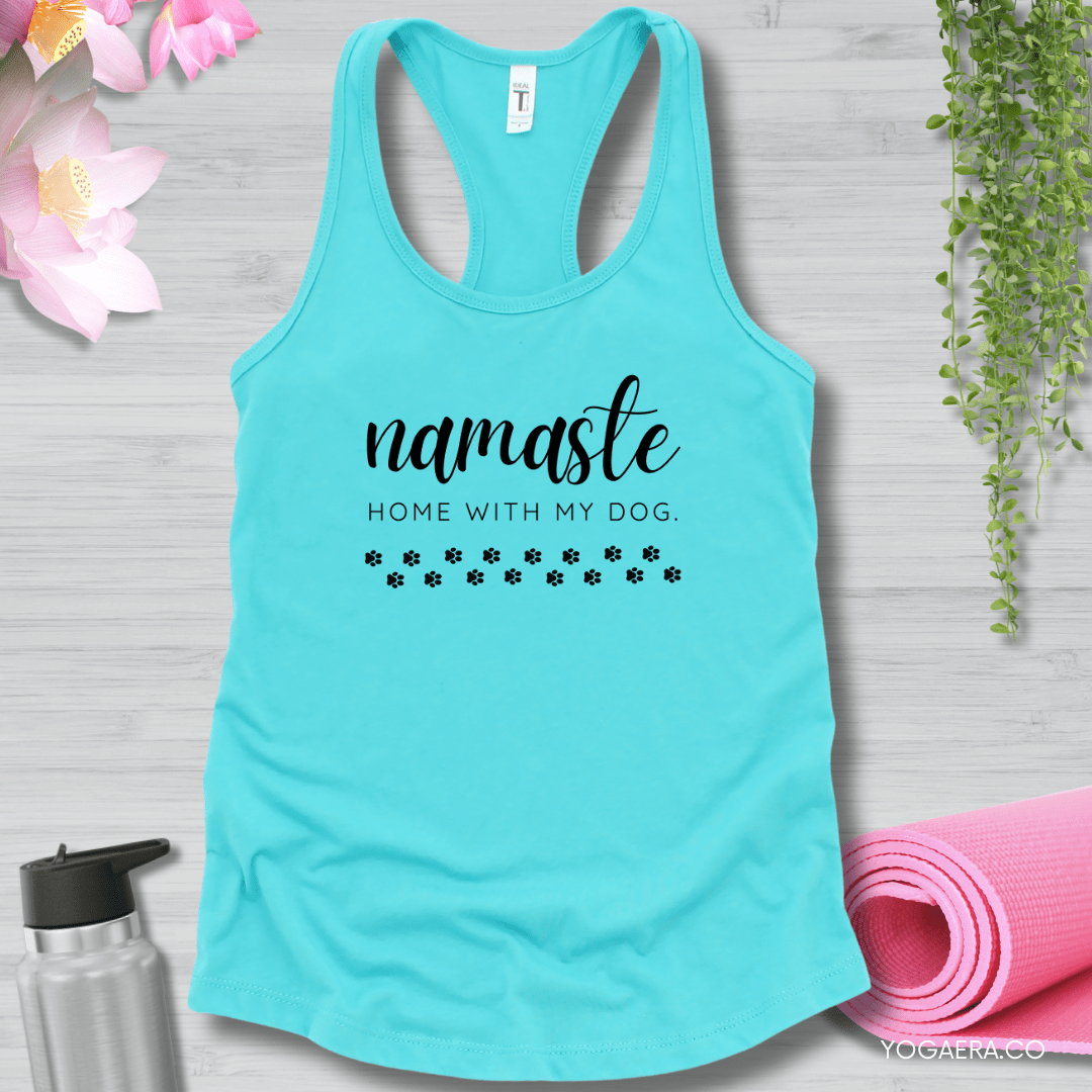 Namaste Home with my Dog Tank XS / Tahiti Blue Tank Top Yoga Era