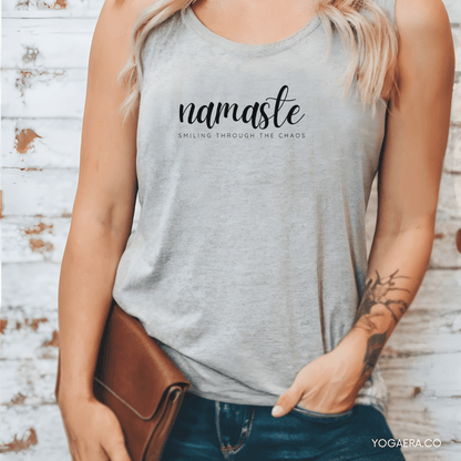 Namaste Smiling Through the Chaos Tank Tank Top Yoga Era