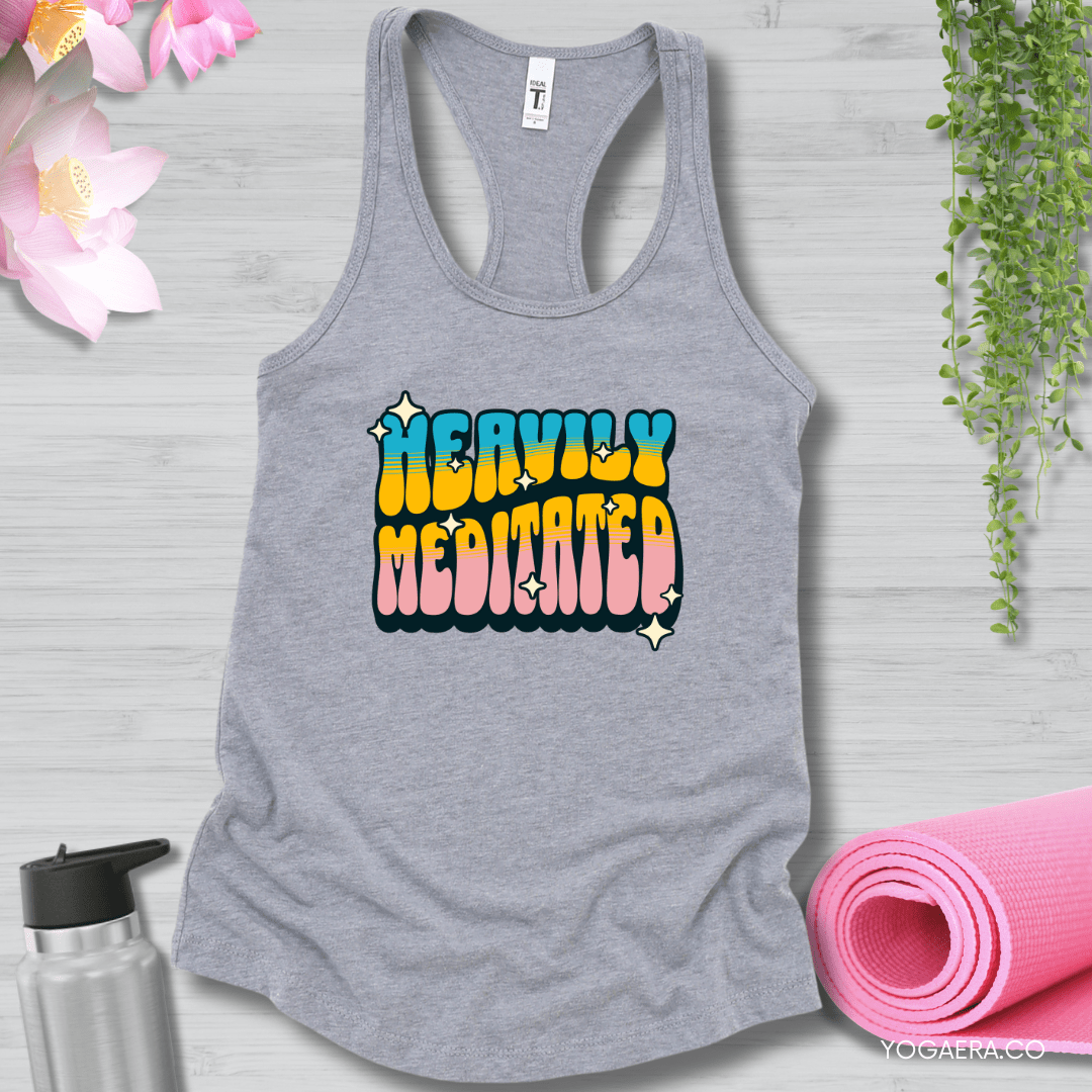 Retro Heavily Meditated Tank XS / Heather Grey Tank Top Yoga Era