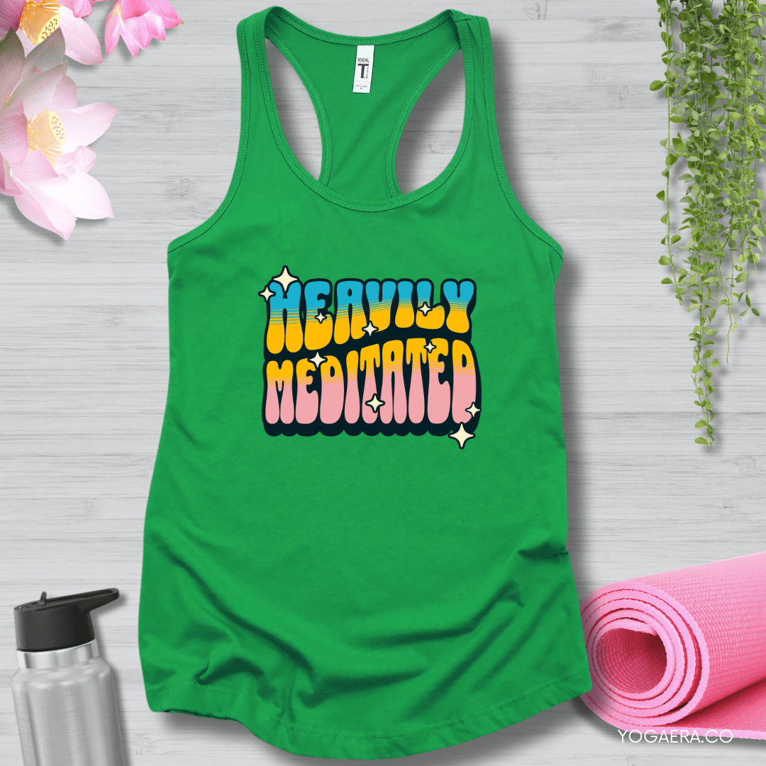 Retro Heavily Meditated Tank XS / Kelly Green Tank Top Yoga Era