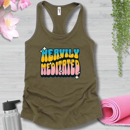 Retro Heavily Meditated Tank XS / Military Green Tank Top Yoga Era