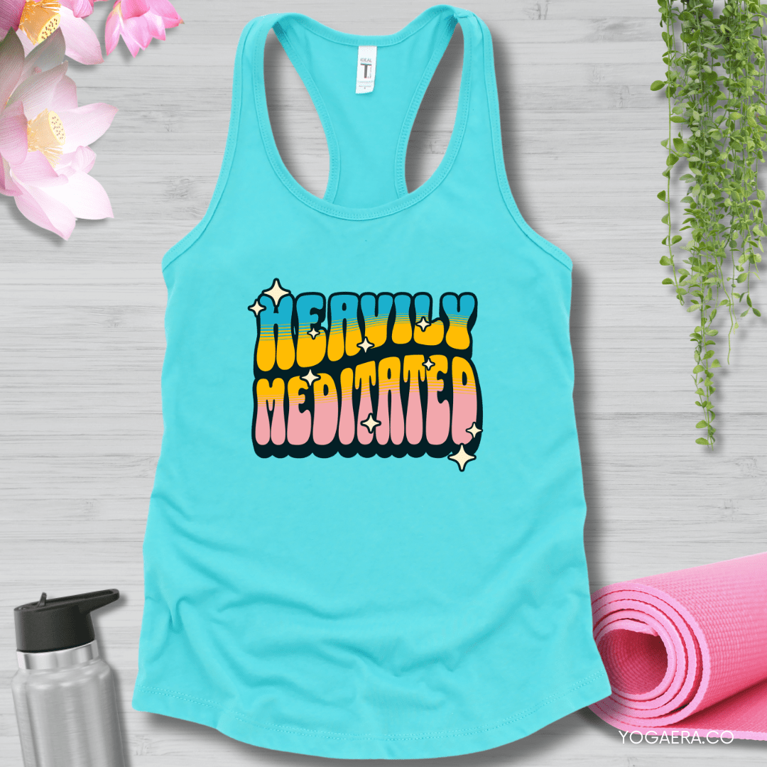 Retro Heavily Meditated Tank XS / Tahiti Blue Tank Top Yoga Era