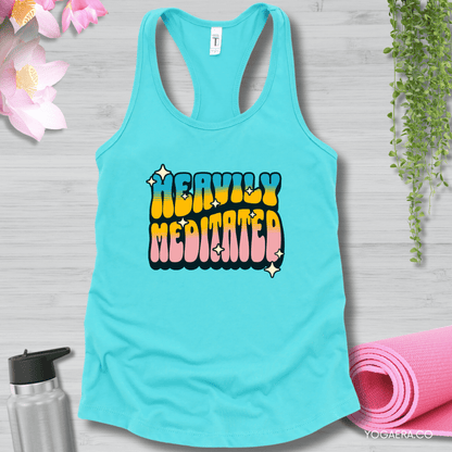 Retro Heavily Meditated Tank XS / Tahiti Blue Tank Top Yoga Era