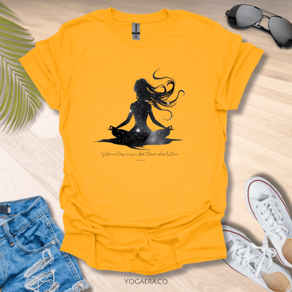 Silence Has Music For Those Who Listen • Yogi Silhouette Tee Gold / S T-Shirt Yoga Era