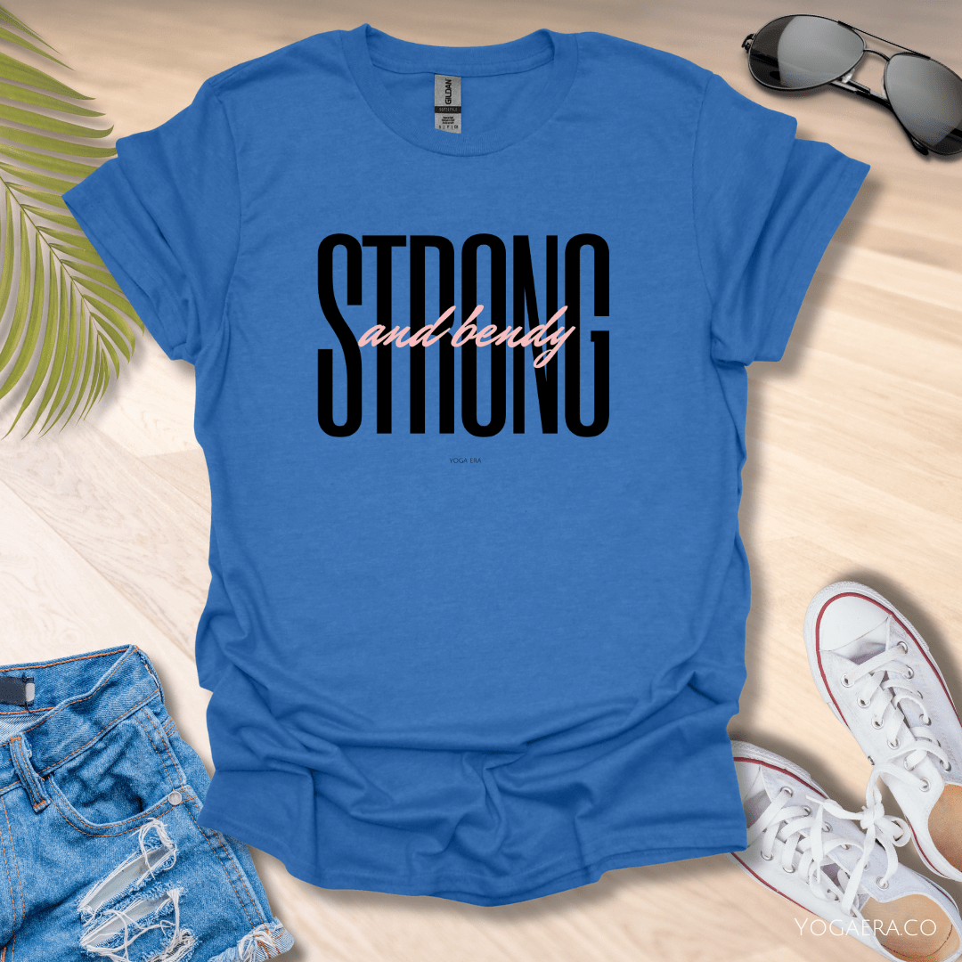 Strong and Bendy Tee Heather Royal / S T-Shirt Yoga Era