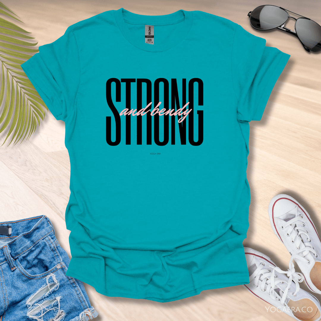 Strong and Bendy Tee Tropical Blue / S T-Shirt Yoga Era