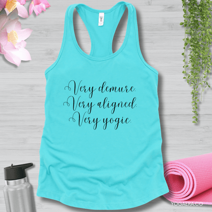 Very Demure • Cursive Tank XS / Tahiti Blue Tank Top Yoga Era